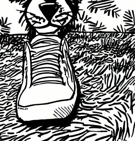 Schuh im Hintergrund Tiger