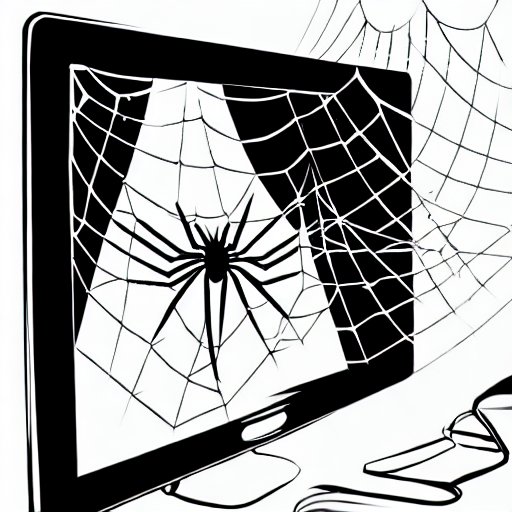 Spinnennetz auf Monitor 